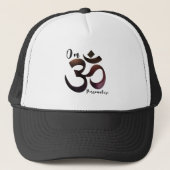 Rustieke Om Mantra Symbool Gepersonaliseerd Zwart  Trucker Pet (Voorkant)