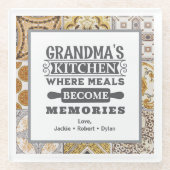 Rustieke oma-maaltijden worden herinneringen glazen onderzetter (Voorkant)