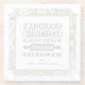 Rustieke oma-maaltijden worden herinneringen glazen onderzetter (Achterkant)