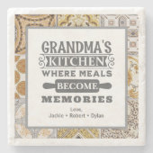 Rustieke oma-maaltijden worden herinneringen stenen onderzetter (Voorkant)