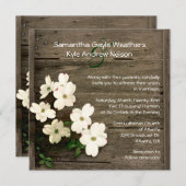 Rustieke Omheining & Dogwood Blooms Bruiloft Uitno Kaart (Voorkant / Achterkant)