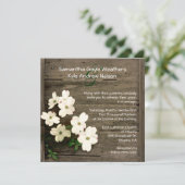 Rustieke Omheining & Dogwood Blooms Bruiloft Uitno Kaart (Staand voorkant)