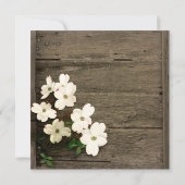 Rustieke Omheining & Dogwood Blooms Bruiloft Uitno Kaart (Achterkant)