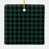 Rustieke One Photo Plaid Custom Christmas Keramisch Ornament (Achterkant)