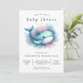 Rustieke Online Walvis Baby Shower Kaart (Staand voorkant)