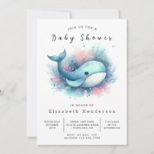Rustieke Online Walvis Baby Shower Kaart