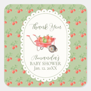 Rustieke Oogst Appel Van Onze Ogen Baby Shower Vierkante Sticker