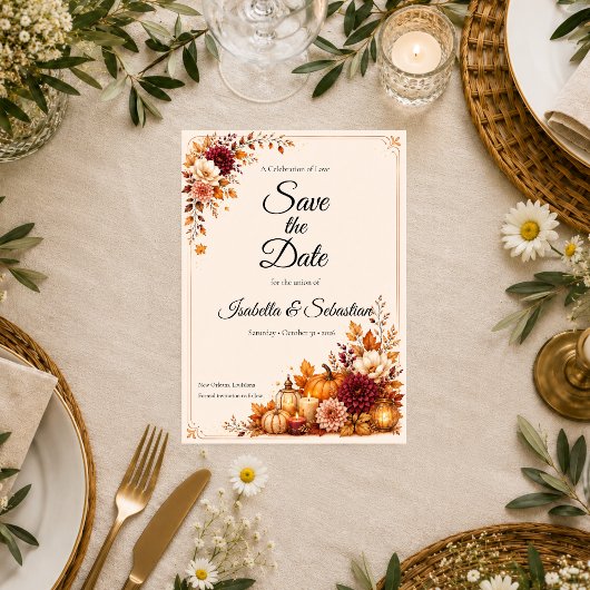 Rustieke Oogst Bruiloft Save The Date