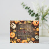 Rustieke Oogst Herfst Pompoenen & Bladeren Zegenin Briefkaart (Staand voorkant)