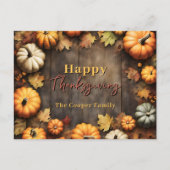 Rustieke Oogst Herfst Pompoenen & Bladeren Zegenin Briefkaart (Voorkant)