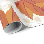 Rustieke oogst herfstbladeren & geruite cadeaupapier (Rol Hoek)