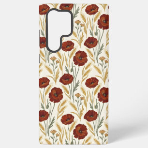 Rustieke Oogst van Klaprozen – Vintage Rode Wilde  Samsung Galaxy Hoesje