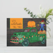 Rustieke Oogstfeest Partij met Oude Truck Kaart (Staand voorkant)