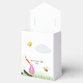 Rustieke Ooievaar met Bee & Vlinder Meisje Baby sh Bedankdoosjes (Geopend)