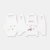 Rustieke Ooievaar met Bee & Vlinder Meisje Baby sh Bedankdoosjes (Uitgevouwen)