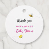 Rustieke Ooievaar met Bee & Vlinder Meisje Baby sh Bedankjes Labels (Voorkant)