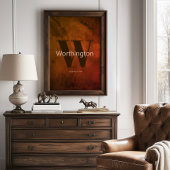 Rustieke op maat gemaakte achternaam Western boerd Poster
