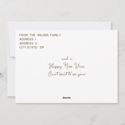 Rustieke open haard Flat Non Photo Christmas Kaart (Achterkant)