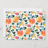 Rustieke Oranje Bloemen Aangepaste Bruidsdouche Na Bedankkaart (Achterkant)