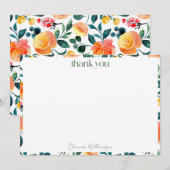 Rustieke Oranje Bloemen Aangepaste Bruidsdouche Na Bedankkaart (Voorkant / Achterkant)