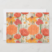 Rustieke Oranje Bloemen Bruiloft RSVP Kaart (Achterkant)