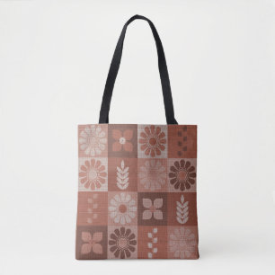 Rustieke Oranje Bruine Burlap Linnen Patroon Canva Tote Bag