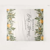 Rustieke oranje citrus botanische babyshower wandkleed (Voorkant (horizontaal))