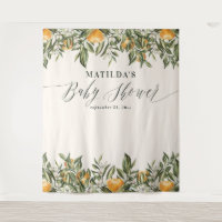 Rustieke oranje citrus botanische babyshower