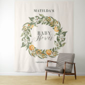 Rustieke oranje citrus botanische babyshowerfeestj wandkleed (In situ)