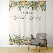 Rustieke oranje citrus botanische bruidsdouche fee wandkleed (In situ)