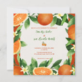 Rustieke Oranje Citrus Herfst Trouwuitnodiging (Voorkant)