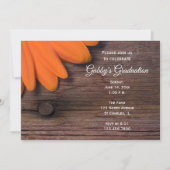 Rustieke Oranje Daisy Afstuderen Barn Party Kaart (Voorkant)