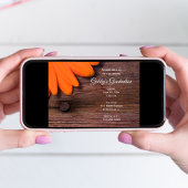 Rustieke Oranje Daisy Afstuderen Barn Party Kaart