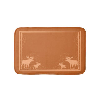 Rustieke oranje elanden wervelende memory foam bad badmat