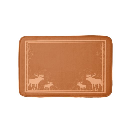 Rustieke oranje elanden wervelende memory foam bad badmat (Voorkant)