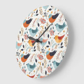 Rustieke Oranje en Blauwe Vogelentuin Grote Klok (Hoek)