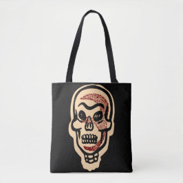 Rustieke Oranje Halloween Skull | Rode highlights Tote Bag