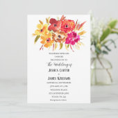 Rustieke Oranje Herfst Boho Bohemian Bloemen Bruil Kaart (Staand voorkant)