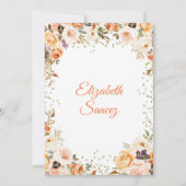 Rustieke Oranje Herfst Prinses Quinceañera Uitnodi Kaart (Achterkant)