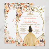 Rustieke Oranje Herfst Prinses Quinceañera Uitnodi Kaart (Voorkant / Achterkant)