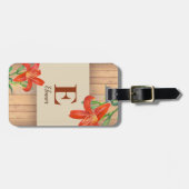 Rustieke Oranje Lelie Botanische Illustratie Bagagelabel (Voorkant horizontaal)