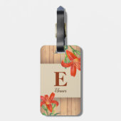 Rustieke Oranje Lelie Botanische Illustratie Bagagelabel (Achterkant verticaal)