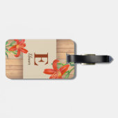 Rustieke Oranje Lelie Botanische Illustratie Bagagelabel (Achterkant horizontaal)