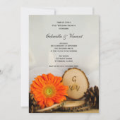 Rustieke Oranje Madeliefjes Bossen Bruiloft Brunch Kaart (Voorkant)