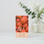 Rustieke Oranje Pompoen Visitekaartje (Staand voorkant)