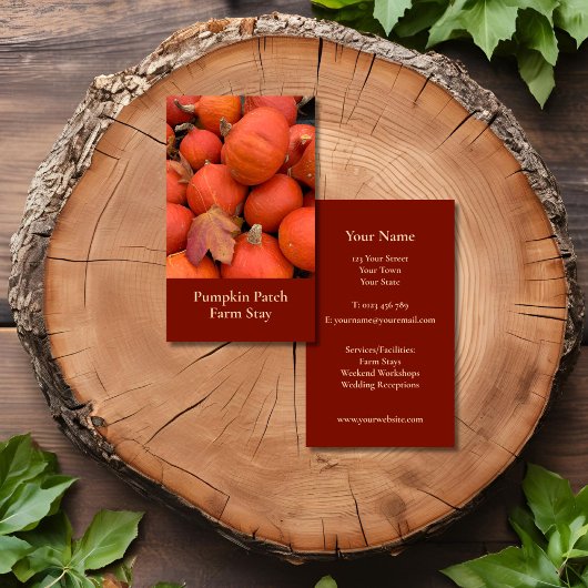 rustieke Oranje pompoen Visitekaartje