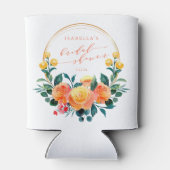 Rustieke Oranje Waterverf Bloem Bruidsdouche  Blikjeskoeler (Achterkant)