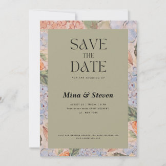 Rustieke oranje waterverf bloemige trouwdag save the date