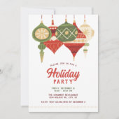 Rustieke Ornamenten Holiday Party Flat Holiday Kaa Feestdagenkaart (Voorkant)