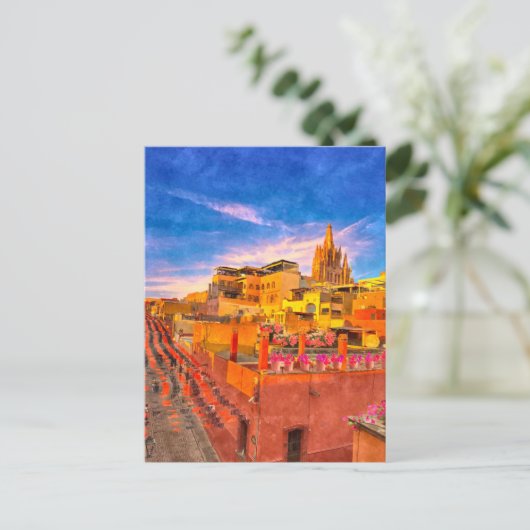 Rustieke oude binnenstad San Miguel de Allende Pai Briefkaart (Staand voorkant)